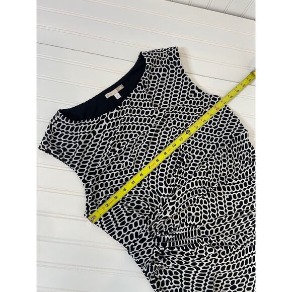 db SIGNATURE SADIE Black & White Geo Stretchy Ruched Sheath Dress Size 12P - Picture 6 of 7